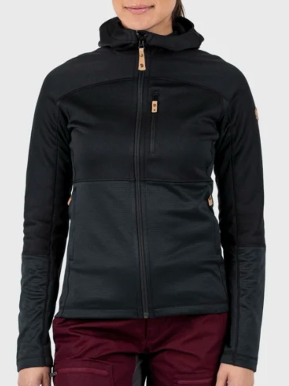 Fjallraven Women's Abisko Trail Fleece Hooded Jacket in Black Large